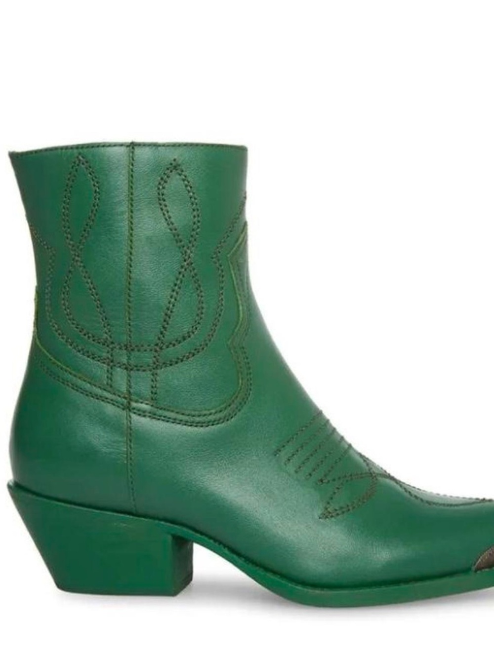 Green western ankle boots